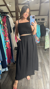 Sheryl Square Neck Crop Top & Midi Skirt Set