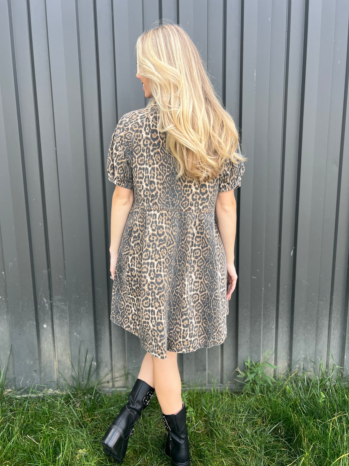 Leopard Denim Dress