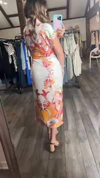 Botanical Tie Waist Dress
