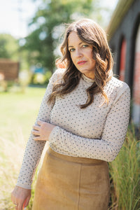 Glimmer On Mesh Mock Top