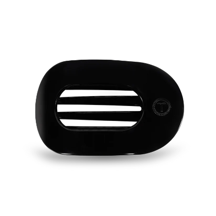 Jet Black Large Flat Round Hair Clip