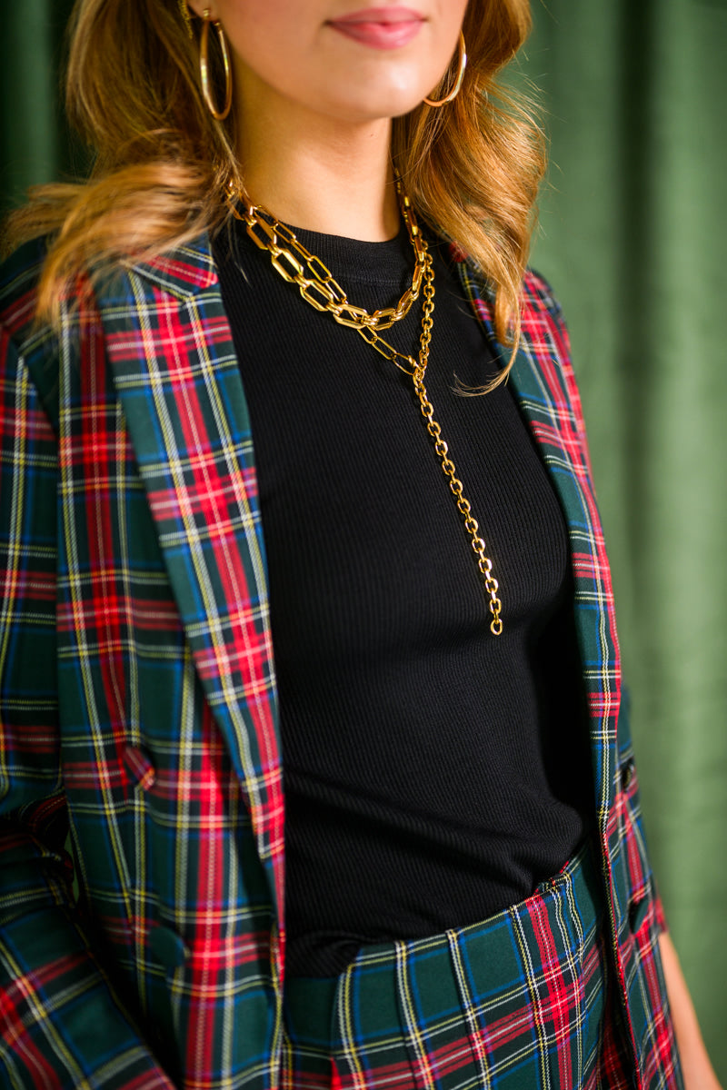 Evergreen Plaid Blazer