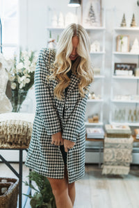 Green & Ivory Houndstooth Coat