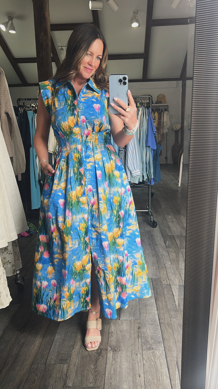 Paint Me A Garden Blue Dress