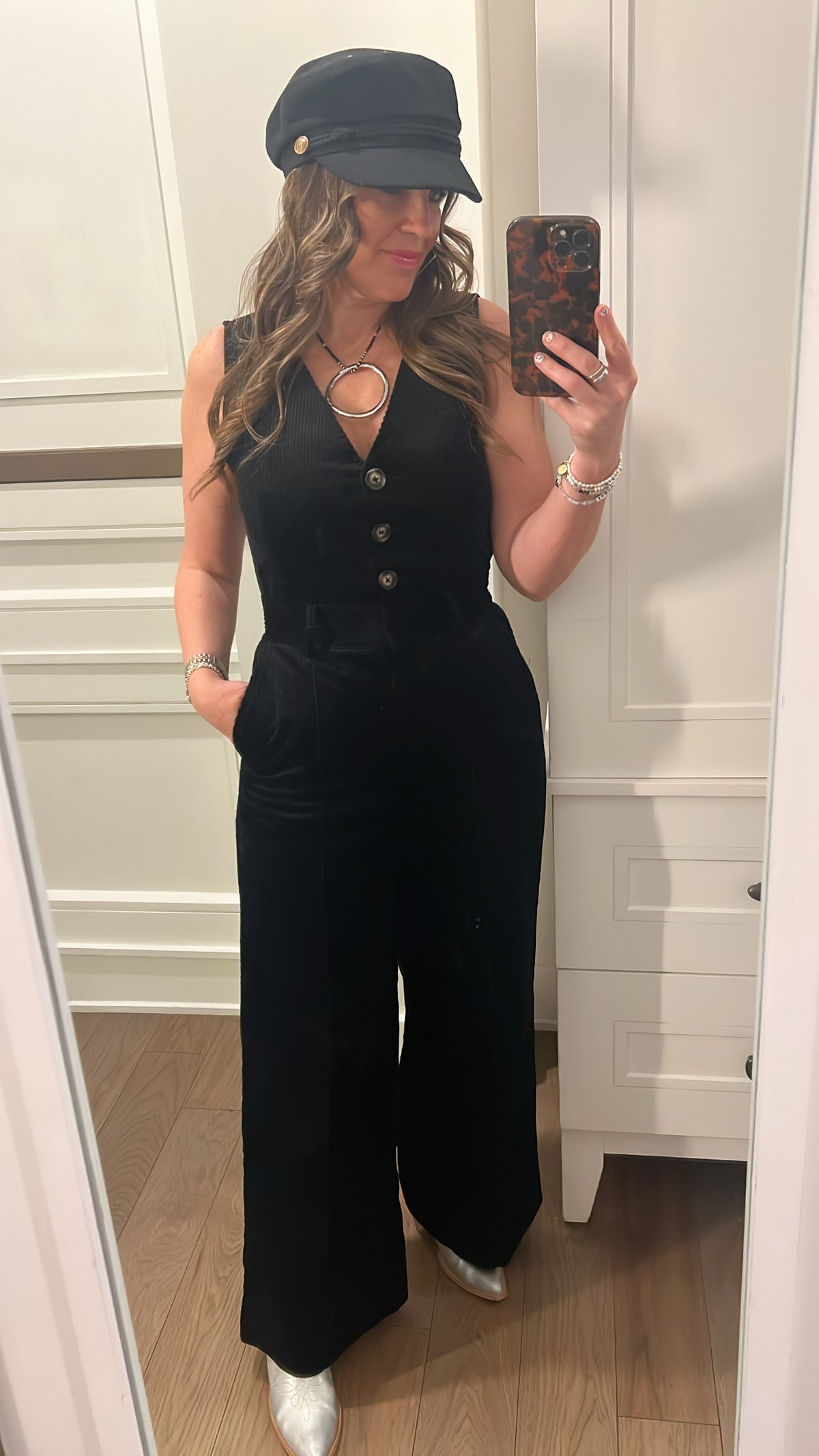 Black Corduroy Jumpsuit