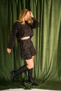Dark Grey Snow Leopard Sweater