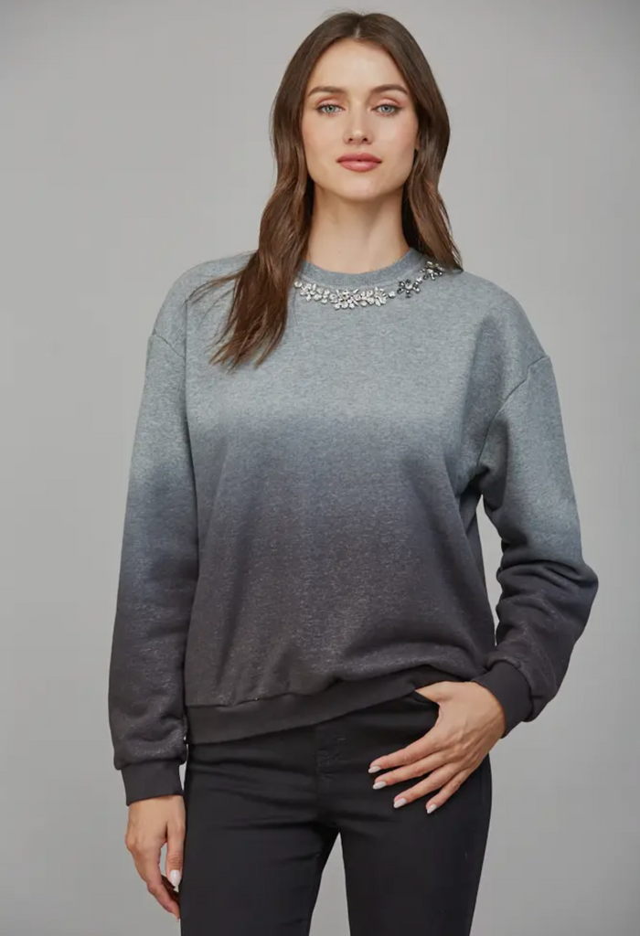 Bejeweled Charcoal Sweatshirt