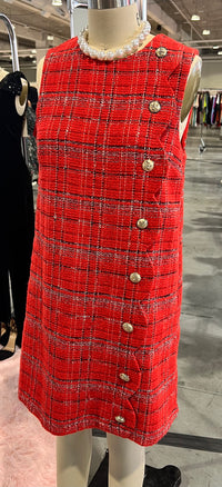 Rae Red Tweed Dress