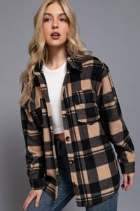 Check Fleece Shacket- 2 colors