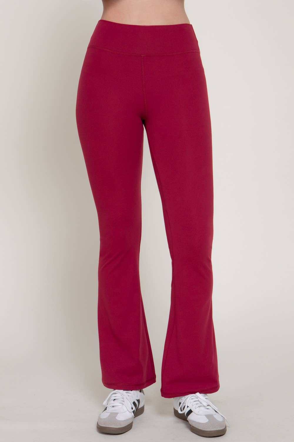 Waist Band Flare Stretch Workout Long Pants