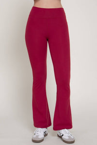 Waist Band Flare Stretch Workout Long Pants