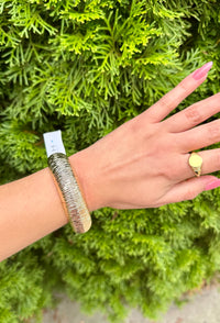 Textured Chunky Tube Bangle Bracelet