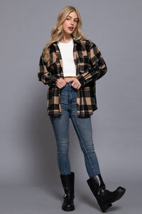 Check Fleece Shacket- 2 colors