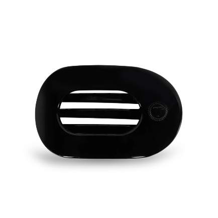 Jet Black Small Flat Round Hair Clip