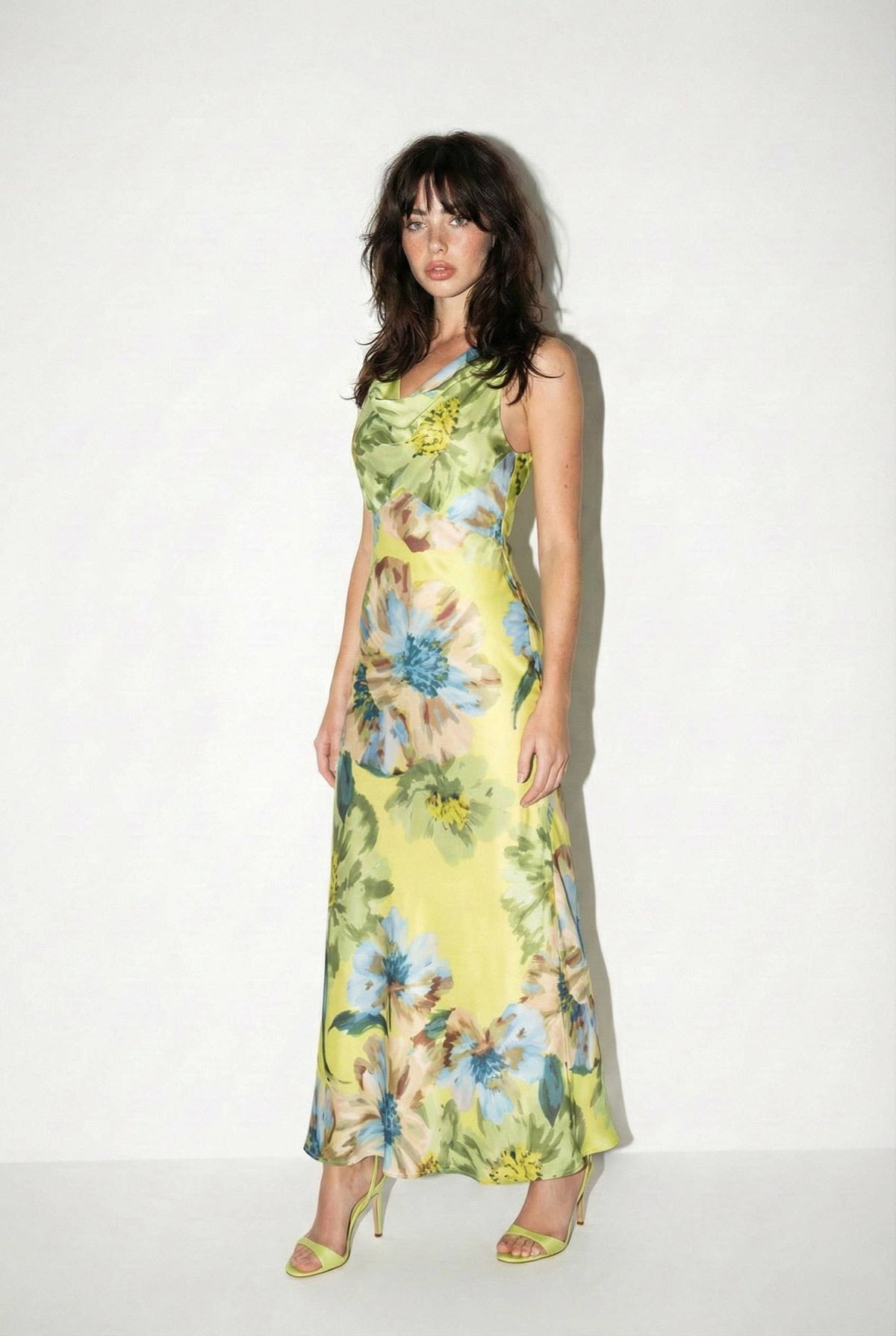 Skylar Floral Drape Neck Maxi Dress