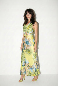 Skylar Floral Drape Neck Maxi Dress