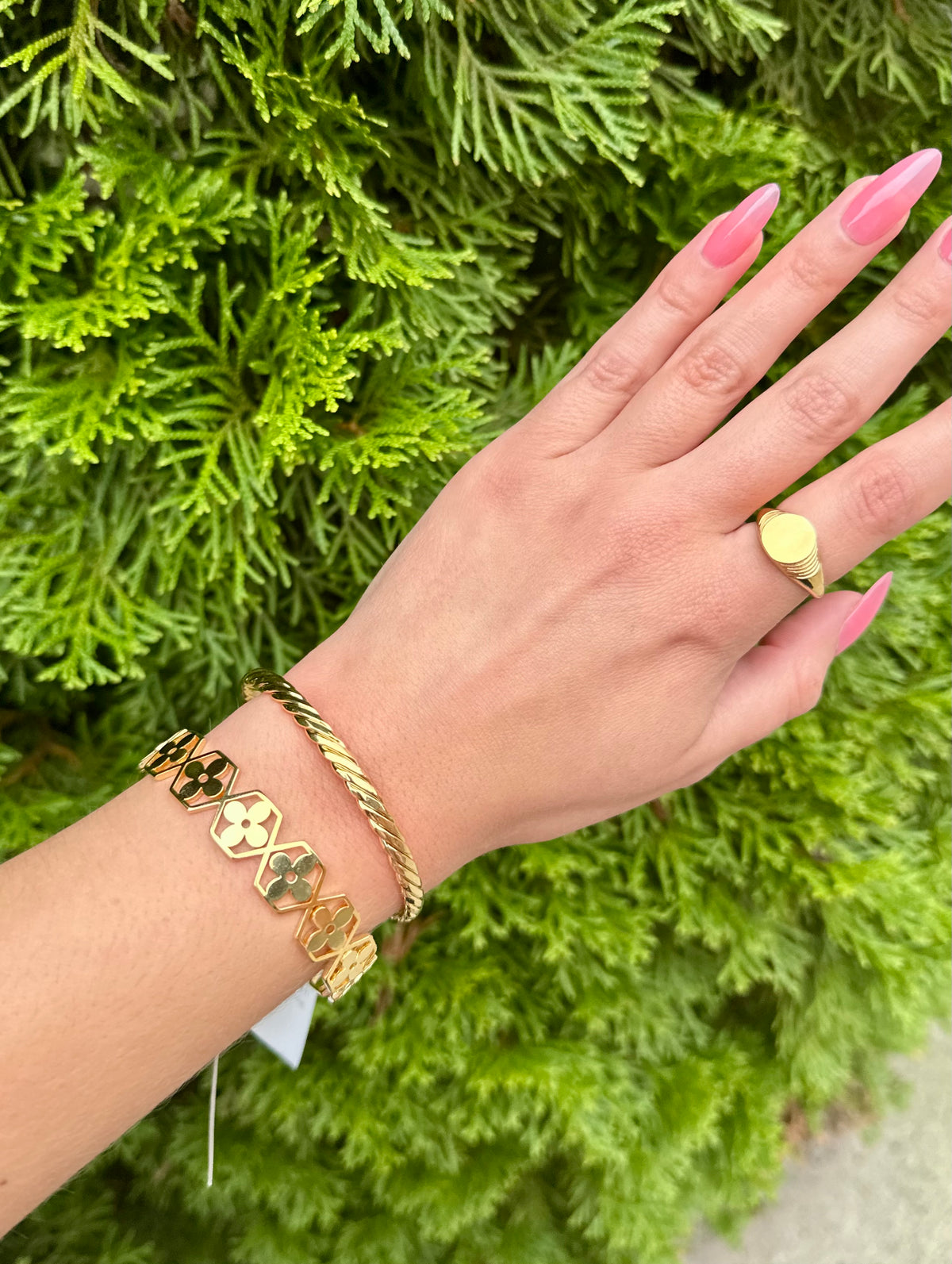 Hexagon Flower Cuff Gold