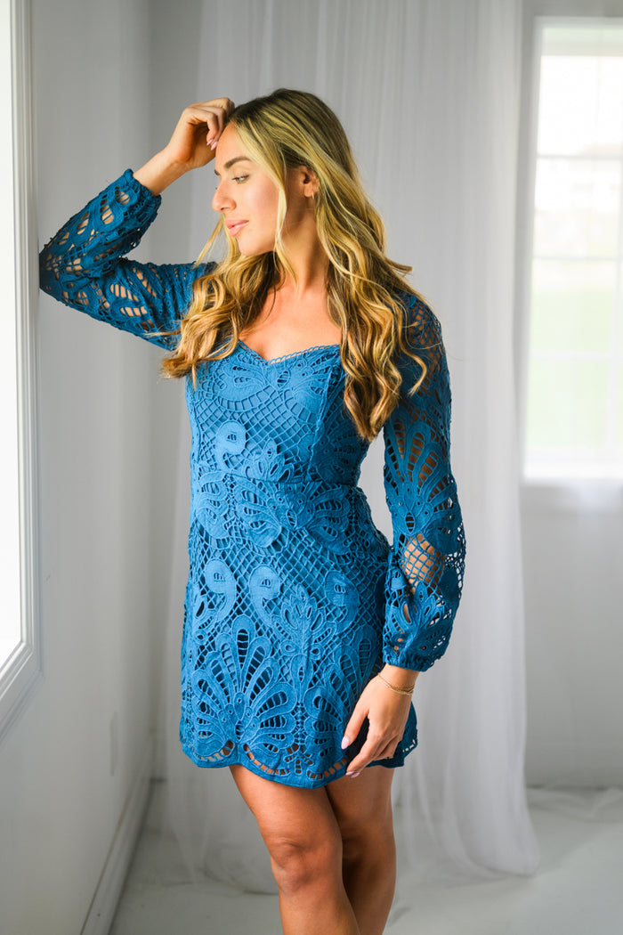Lace-y Days in Teal Dress