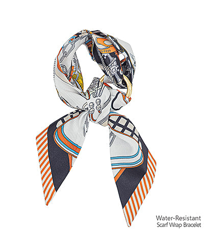 Metal Ring Scarf Bracelet White