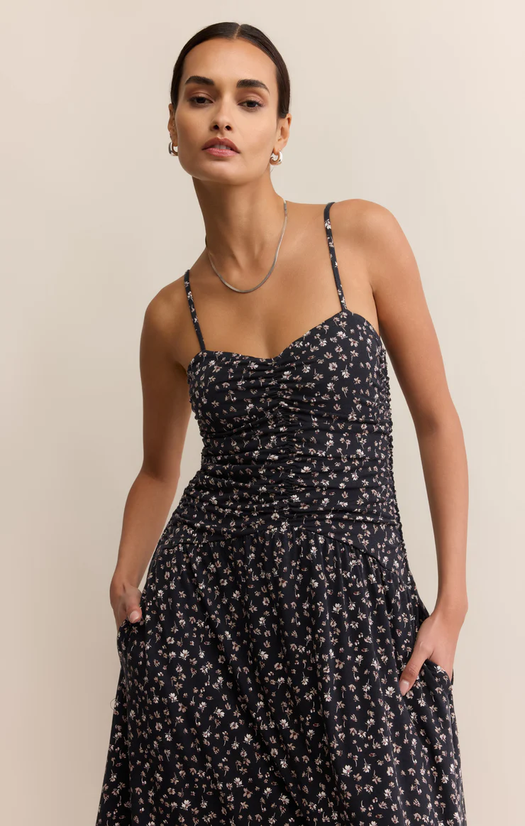 Georgina Dellah Ditsy Dress - Black