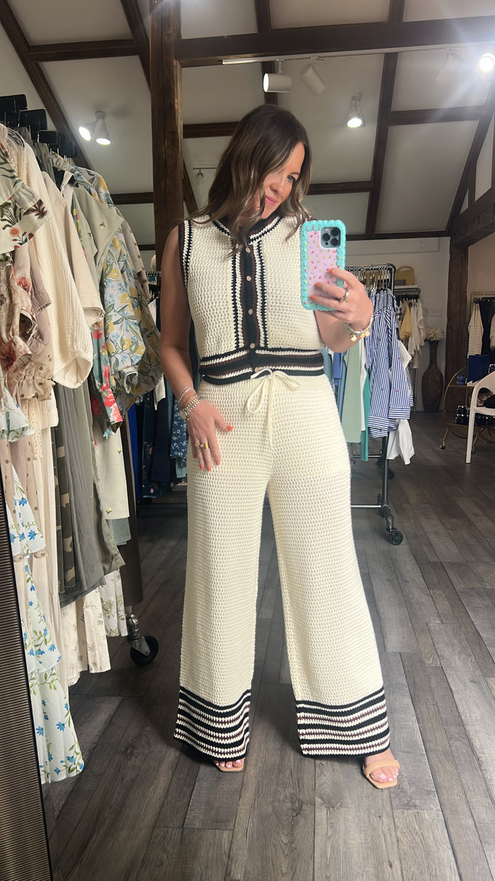 Borderland Button Front Crochet Top