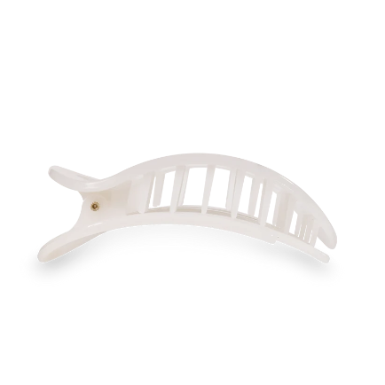 Coconut White Medium Flat Round Hair Clip