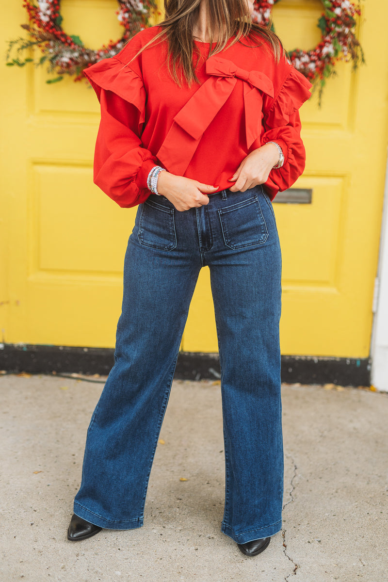 Red So Fabulous Bow Sweater