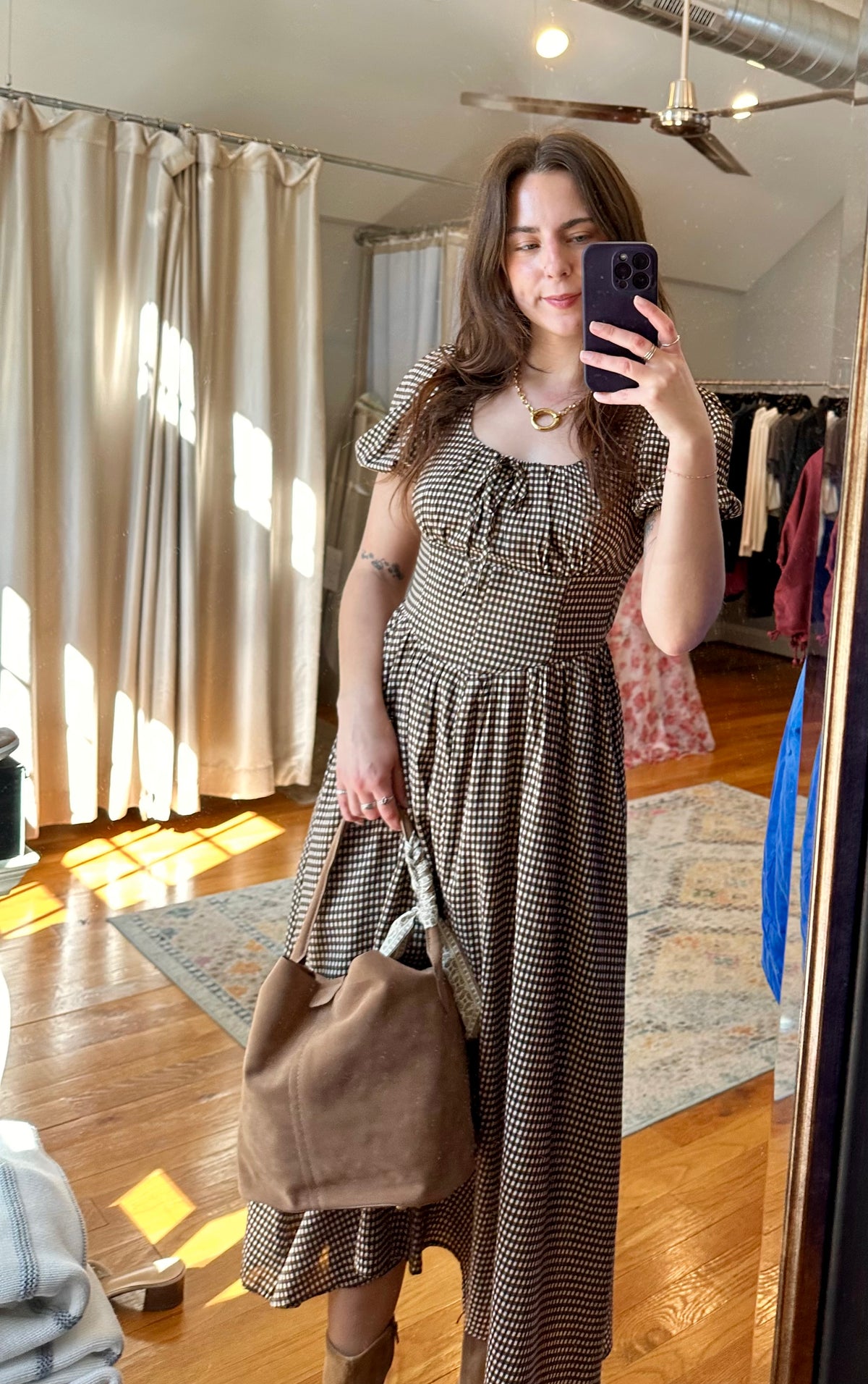 Brownie Points Check Dress