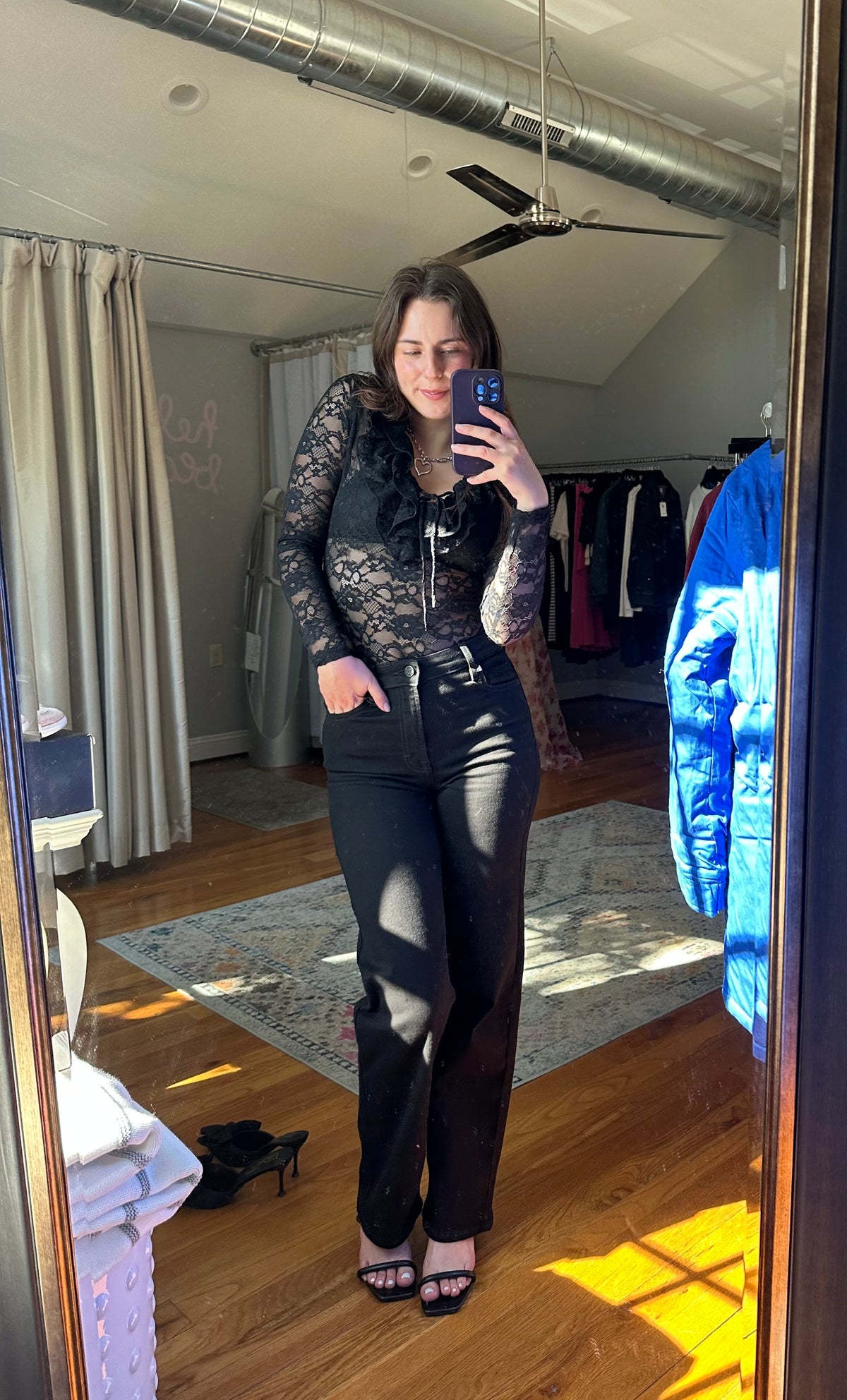 30” Inseam Tracey High Rise Straight Black Jean