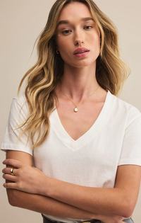 Weekdays V-Neck Tee White