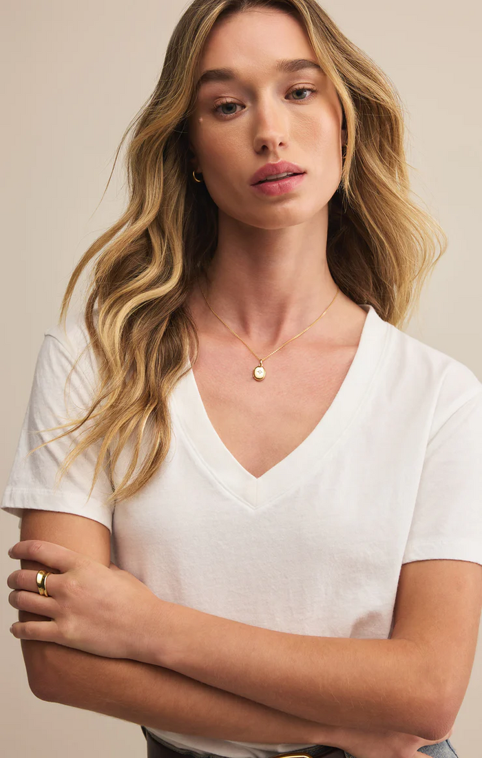 Weekdays V-Neck Tee White