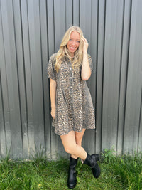 Leopard Denim Dress