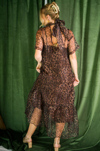 Long Leopard Mesh Dress