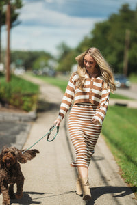 Sally Striped Cardigan & Dress Set
