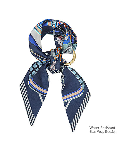 Metal Ring Scarf Bracelet Navy