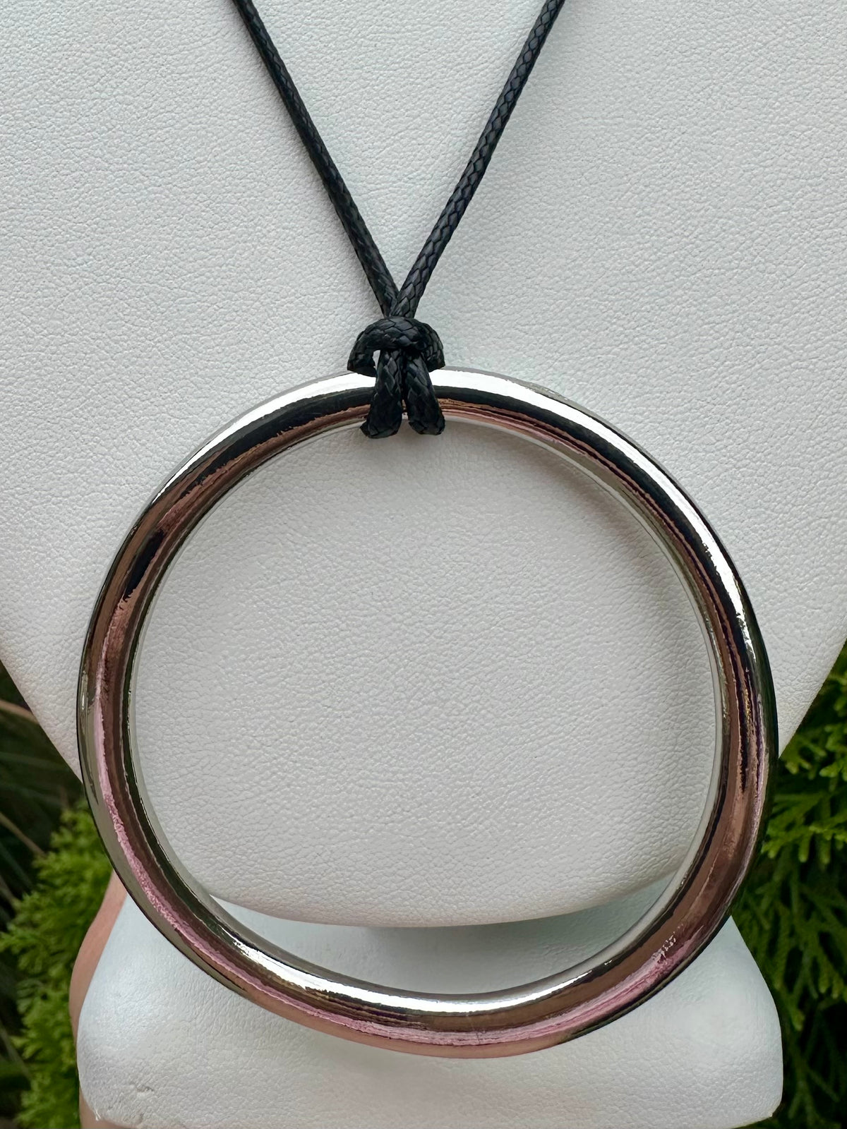 Large Ring Pendant Cord Necklace