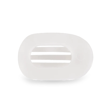 Coconut White Small Flat Round Hair Clip