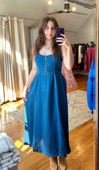 Front Zip Sleeveless Midi Dress