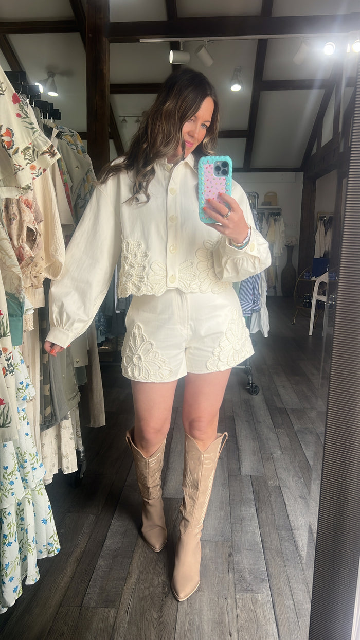 Rope Floral Ecru Jacket