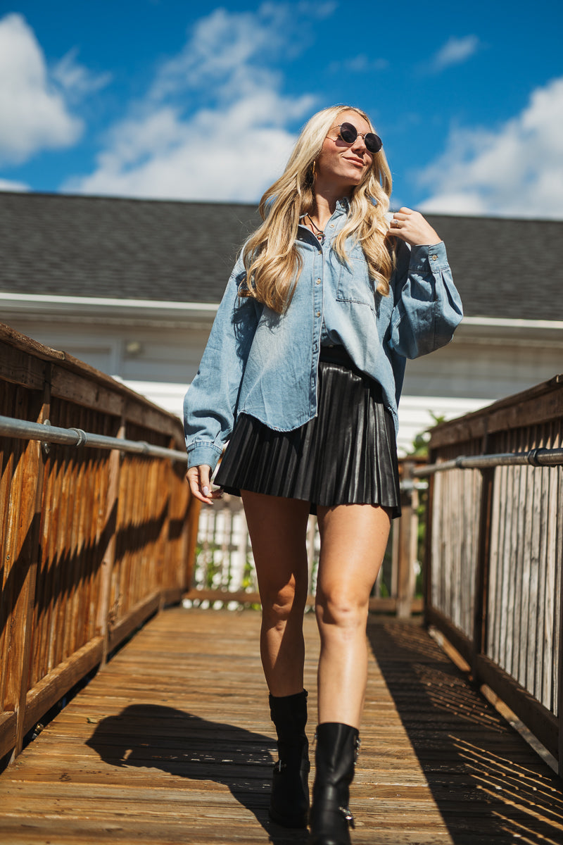 Hudson Light Denim Button Down Shirt