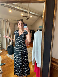 Polka Dot Button Down Midi Dress