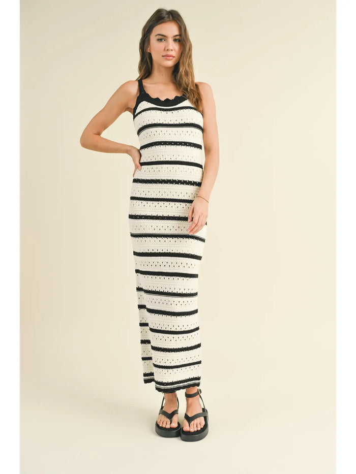 Claire Crochet Stripe Dress