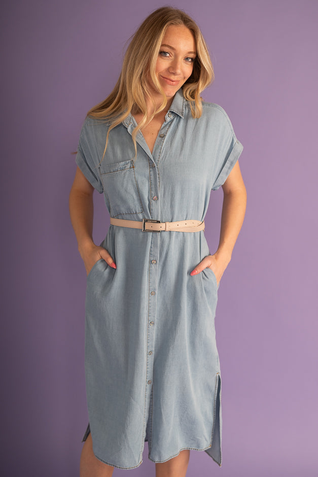 Tencel Button Dress