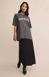 Izabel Luxe Satin Skirt Black