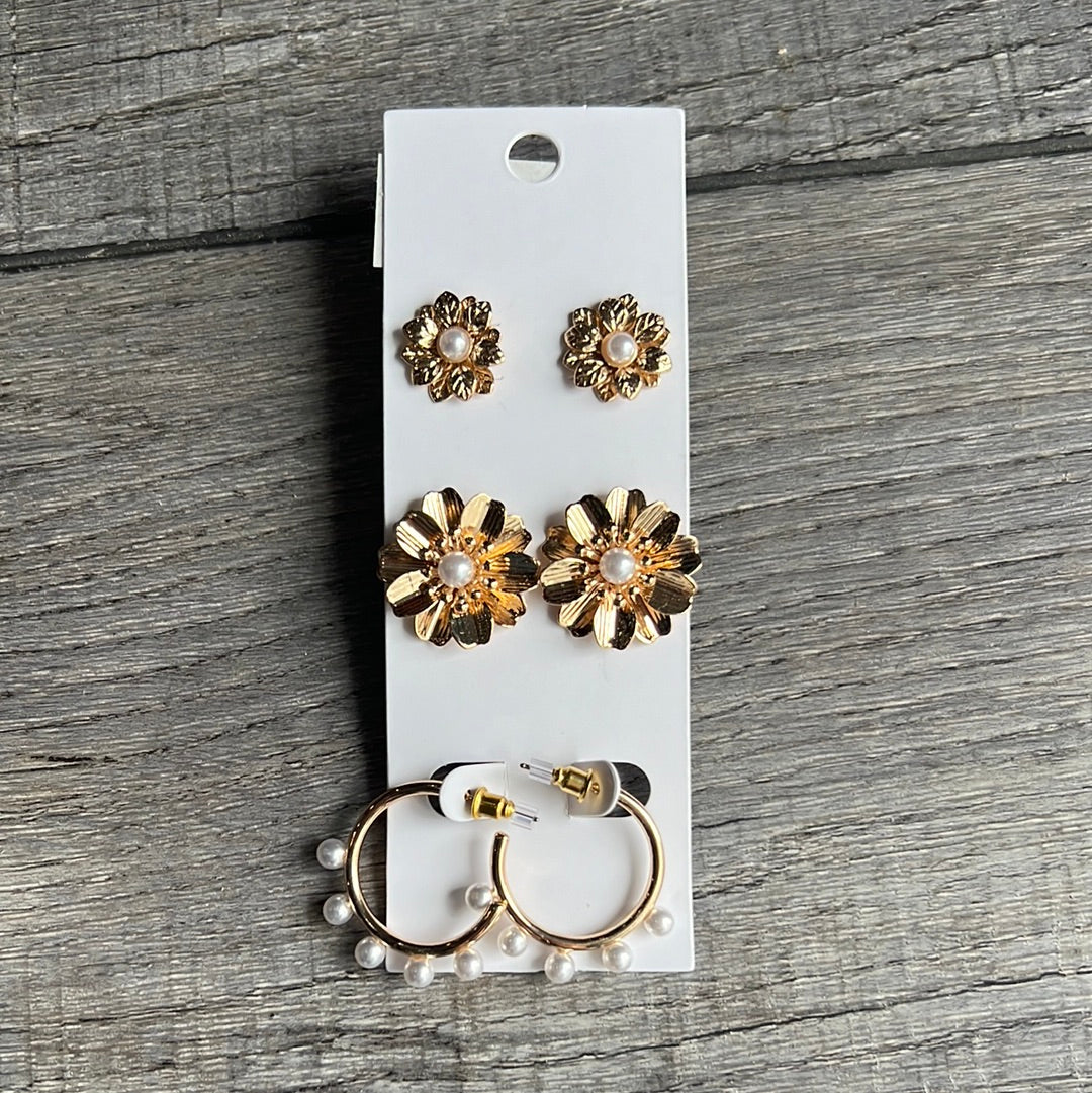 Flower Multi Shape Earring Set