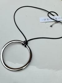 Large Ring Pendant Cord Necklace