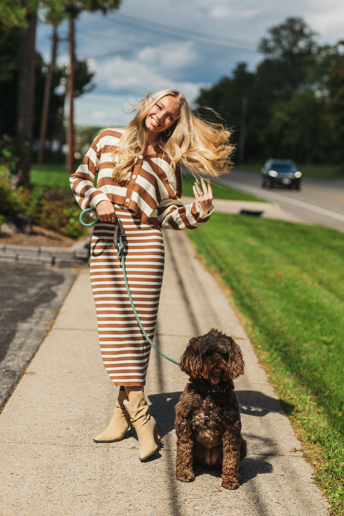 Sally Striped Cardigan & Dress Set