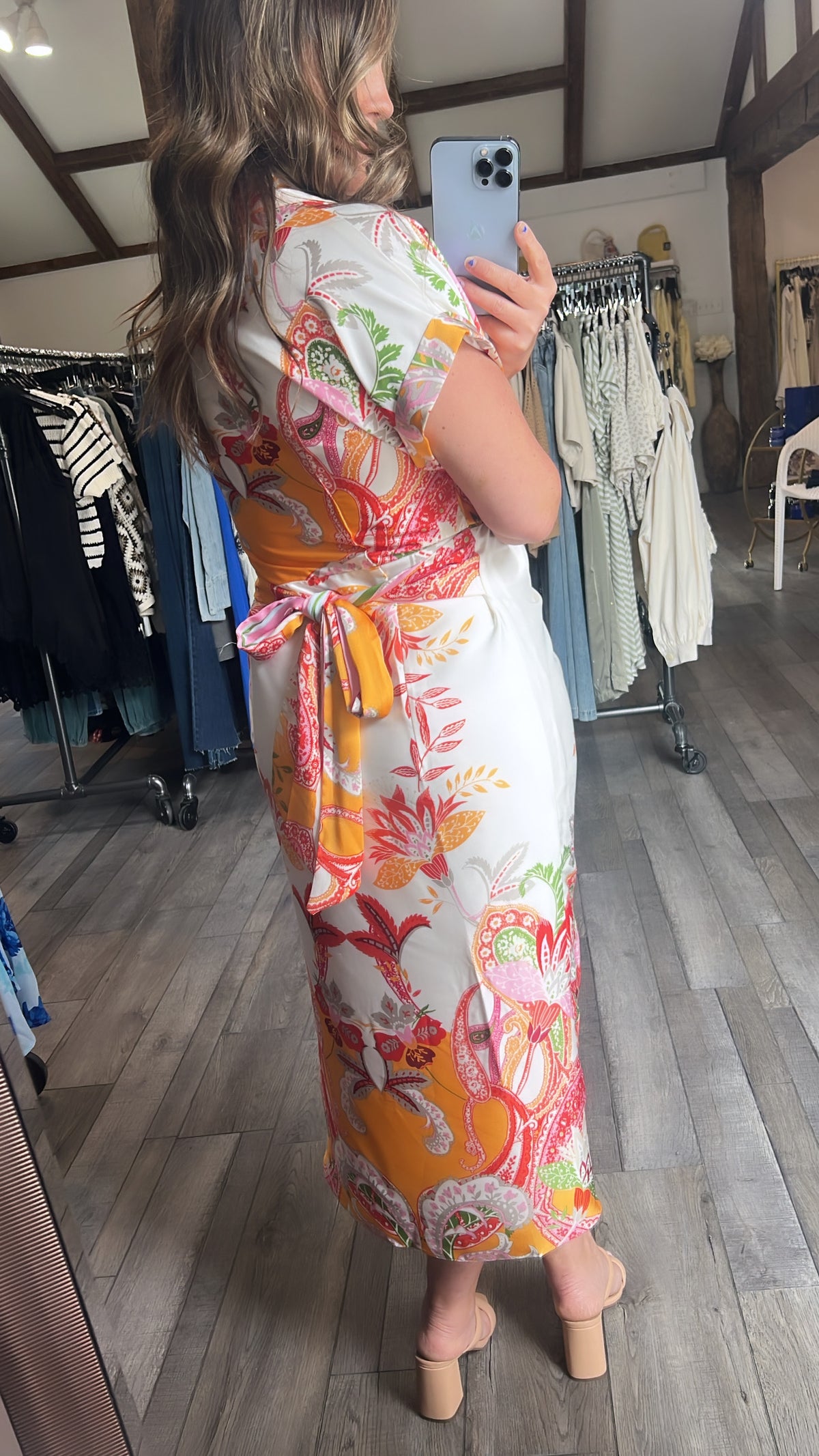 Botanical Tie Waist Dress