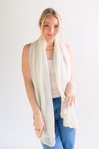 Thin Scarf with Crochet Seam