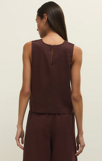 Sloane Linen Top Chocolate Cherry